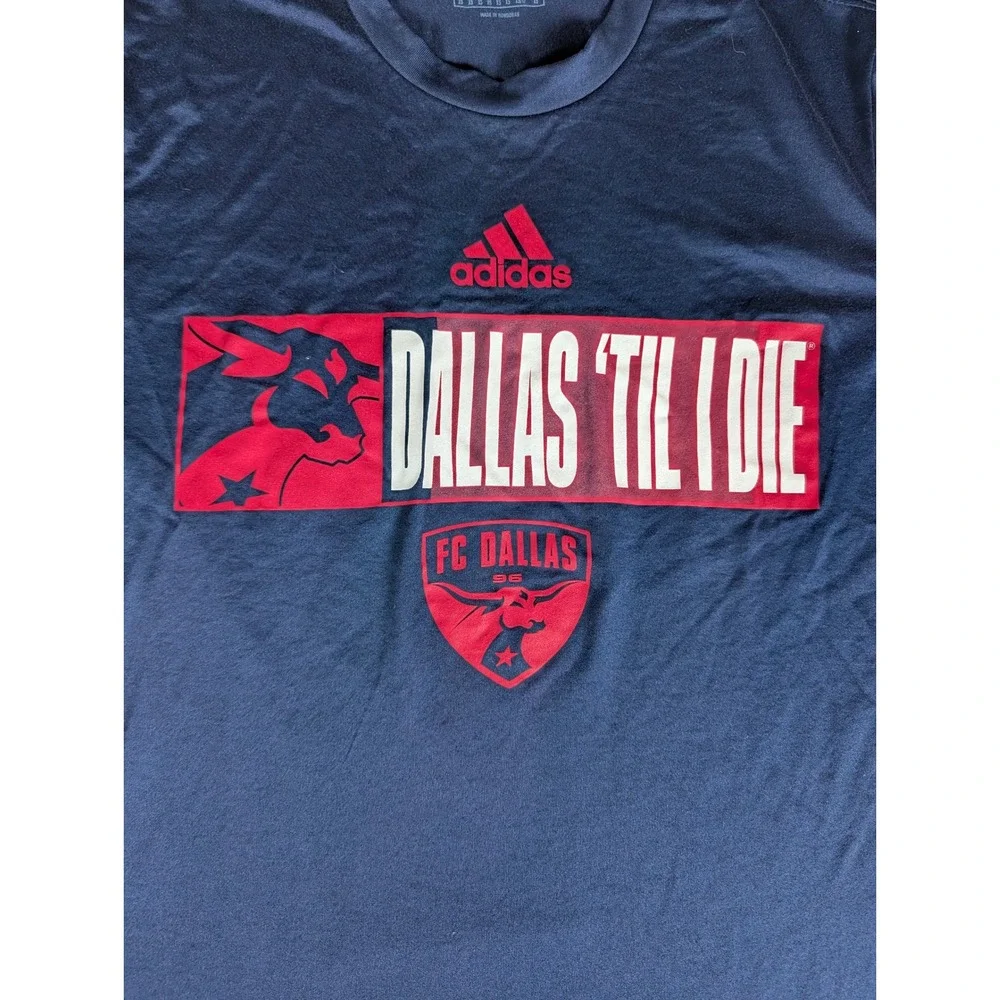 Adidas FC Dallas MLS Long Sleeve Training Shirt Navy Blue Dallas Til I Die‎ XS